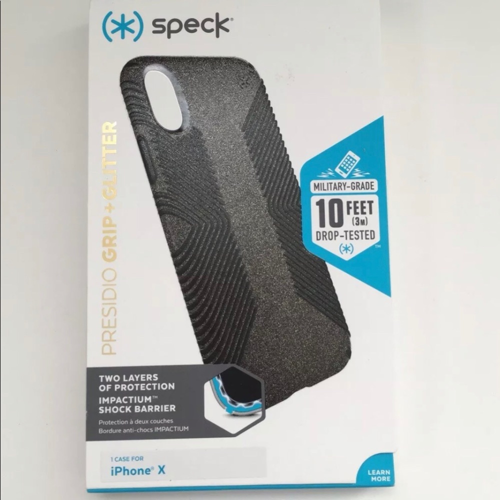 Speck Presidio Grip + Glitter iPhone X case